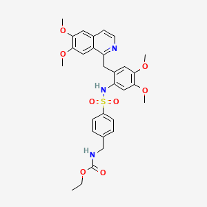 molecular formula C30H33N3O8S B4189187 ethyl {4-[({2-[(6,7-dimethoxy-1-isoquinolinyl)methyl]-4,5-dimethoxyphenyl}amino)sulfonyl]benzyl}carbamate 