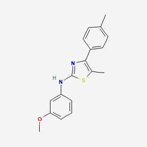 molecular formula C18H18N2OS B4189191 N-(3-methoxyphenyl)-5-methyl-4-(4-methylphenyl)-1,3-thiazol-2-amine 