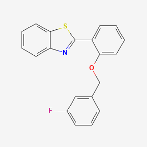 molecular formula C20H14FNOS B4189196 2-{2-[(3-fluorobenzyl)oxy]phenyl}-1,3-benzothiazole 