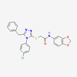 molecular formula C24H19ClN4O3S B4189203 N-1,3-benzodioxol-5-yl-2-{[5-benzyl-4-(4-chlorophenyl)-4H-1,2,4-triazol-3-yl]thio}acetamide 