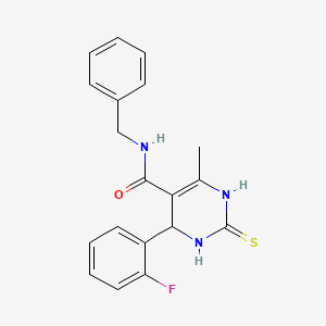 molecular formula C19H18FN3OS B4189208 N-benzyl-4-(2-fluorophenyl)-6-methyl-2-thioxo-1,2,3,4-tetrahydro-5-pyrimidinecarboxamide 