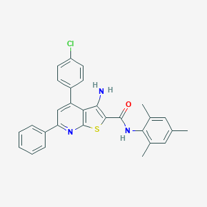 molecular formula C29H24ClN3OS B418921 3-amino-4-(4-chlorophenyl)-N-mesityl-6-phenylthieno[2,3-b]pyridine-2-carboxamide 