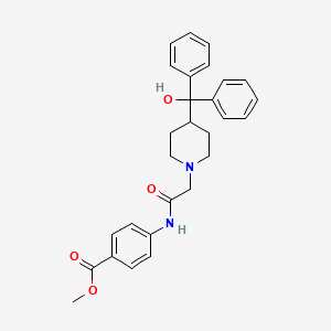 molecular formula C28H30N2O4 B4189211 methyl 4-[({4-[hydroxy(diphenyl)methyl]-1-piperidinyl}acetyl)amino]benzoate 