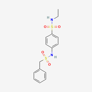 molecular formula C15H18N2O4S2 B4189230 4-[(benzylsulfonyl)amino]-N-ethylbenzenesulfonamide 