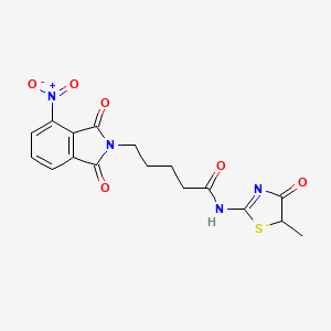 molecular formula C17H16N4O6S B4189241 N-(5-methyl-4-oxo-4,5-dihydro-1,3-thiazol-2-yl)-5-(4-nitro-1,3-dioxo-1,3-dihydro-2H-isoindol-2-yl)pentanamide 