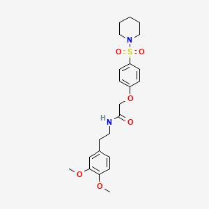 molecular formula C23H30N2O6S B4189249 N-[2-(3,4-dimethoxyphenyl)ethyl]-2-[4-(1-piperidinylsulfonyl)phenoxy]acetamide 