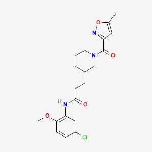 molecular formula C20H24ClN3O4 B4189255 N-(5-chloro-2-methoxyphenyl)-3-{1-[(5-methyl-3-isoxazolyl)carbonyl]-3-piperidinyl}propanamide 
