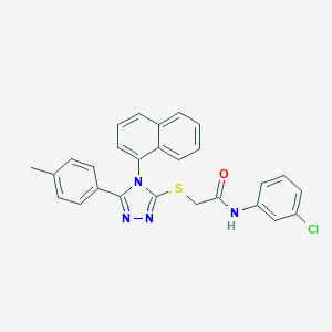 molecular formula C27H21ClN4OS B418926 N-(3-chlorophenyl)-2-{[5-(4-methylphenyl)-4-(1-naphthyl)-4H-1,2,4-triazol-3-yl]sulfanyl}acetamide 