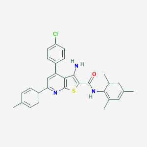 molecular formula C30H26ClN3OS B418927 3-amino-4-(4-chlorophenyl)-N-mesityl-6-(4-methylphenyl)thieno[2,3-b]pyridine-2-carboxamide 