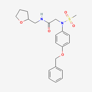 molecular formula C21H26N2O5S B4189271 N~2~-[4-(benzyloxy)phenyl]-N~2~-(methylsulfonyl)-N~1~-(tetrahydro-2-furanylmethyl)glycinamide 