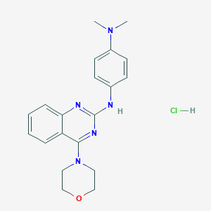 molecular formula C20H24ClN5O B4189278 N,N-dimethyl-N'-[4-(4-morpholinyl)-2-quinazolinyl]-1,4-benzenediamine hydrochloride 