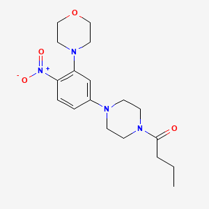 molecular formula C18H26N4O4 B4189313 4-[5-(4-butyryl-1-piperazinyl)-2-nitrophenyl]morpholine 