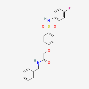 molecular formula C21H19FN2O4S B4189317 N-benzyl-2-(4-{[(4-fluorophenyl)amino]sulfonyl}phenoxy)acetamide 