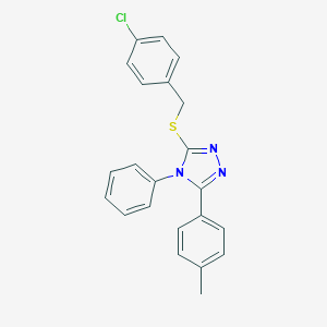 molecular formula C22H18ClN3S B418932 4-chlorobenzyl 5-(4-methylphenyl)-4-phenyl-4H-1,2,4-triazol-3-yl sulfide 