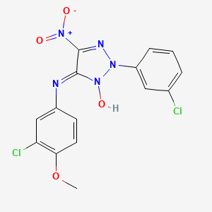 molecular formula C15H11Cl2N5O4 B4189322 N-(3-chloro-4-methoxyphenyl)-2-(3-chlorophenyl)-5-nitro-2H-1,2,3-triazol-4-amine 3-oxide 
