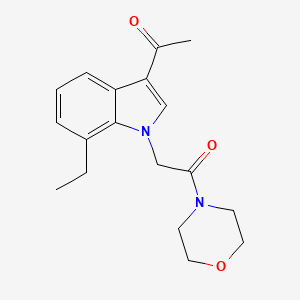 molecular formula C18H22N2O3 B4189326 1-{7-ethyl-1-[2-(4-morpholinyl)-2-oxoethyl]-1H-indol-3-yl}ethanone 