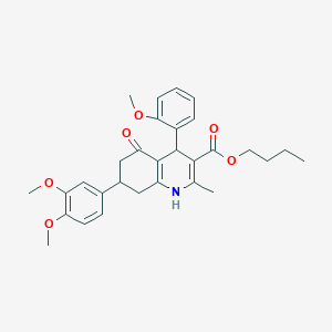 molecular formula C30H35NO6 B418933 Butyl 7-(3,4-dimethoxyphenyl)-4-(2-methoxyphenyl)-2-methyl-5-oxo-1,4,5,6,7,8-hexahydro-3-quinolinecarboxylate 