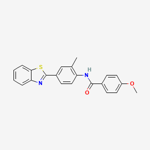 molecular formula C22H18N2O2S B4189332 N-[4-(1,3-benzothiazol-2-yl)-2-methylphenyl]-4-methoxybenzamide 