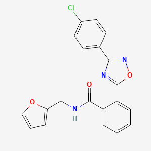 molecular formula C20H14ClN3O3 B4189338 2-[3-(4-chlorophenyl)-1,2,4-oxadiazol-5-yl]-N-(2-furylmethyl)benzamide 