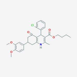 molecular formula C29H32ClNO5 B418935 Butyl 4-(2-chlorophenyl)-7-(3,4-dimethoxyphenyl)-2-methyl-5-oxo-1,4,5,6,7,8-hexahydro-3-quinolinecarboxylate 