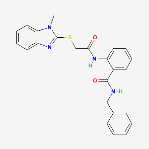 molecular formula C24H22N4O2S B4189358 N-benzyl-2-({[(1-methyl-1H-benzimidazol-2-yl)thio]acetyl}amino)benzamide 