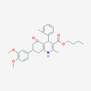 molecular formula C30H35NO5 B418937 Butyl 7-(3,4-dimethoxyphenyl)-2-methyl-4-(2-methylphenyl)-5-oxo-1,4,5,6,7,8-hexahydro-3-quinolinecarboxylate 