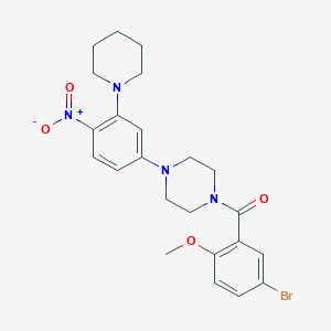 molecular formula C23H27BrN4O4 B4189375 1-(5-bromo-2-methoxybenzoyl)-4-[4-nitro-3-(1-piperidinyl)phenyl]piperazine 