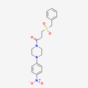 molecular formula C20H23N3O5S B4189414 1-[3-(benzylsulfonyl)propanoyl]-4-(4-nitrophenyl)piperazine 