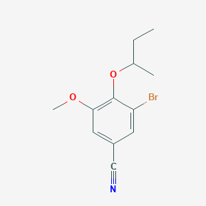 molecular formula C12H14BrNO2 B4189436 3-bromo-4-sec-butoxy-5-methoxybenzonitrile 