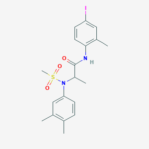 molecular formula C19H23IN2O3S B4189443 N~2~-(3,4-dimethylphenyl)-N~1~-(4-iodo-2-methylphenyl)-N~2~-(methylsulfonyl)alaninamide 