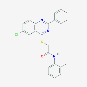 2-[(6-chloro-2-phenyl-4-quinazolinyl)sulfanyl]-N-(2-methylphenyl)acetamide