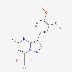 molecular formula C16H14ClF2N3O2 B4189459 7-[chloro(difluoro)methyl]-3-(3,4-dimethoxyphenyl)-5-methylpyrazolo[1,5-a]pyrimidine 