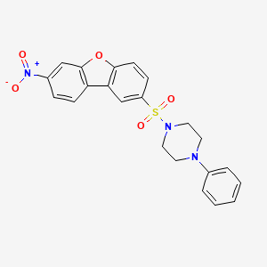 molecular formula C22H19N3O5S B4189462 1-[(7-nitrodibenzo[b,d]furan-2-yl)sulfonyl]-4-phenylpiperazine 