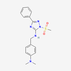 molecular formula C18H21N5O2S B4189469 N-[4-(dimethylamino)benzyl]-1-(methylsulfonyl)-3-phenyl-1H-1,2,4-triazol-5-amine 