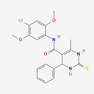 molecular formula C20H20ClN3O3S B4189485 N-(4-chloro-2,5-dimethoxyphenyl)-6-methyl-4-phenyl-2-thioxo-1,2,3,4-tetrahydro-5-pyrimidinecarboxamide 