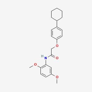 molecular formula C22H27NO4 B4189491 2-(4-cyclohexylphenoxy)-N-(2,5-dimethoxyphenyl)acetamide 