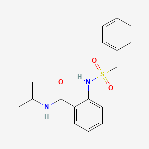 molecular formula C17H20N2O3S B4189535 2-[(benzylsulfonyl)amino]-N-isopropylbenzamide 