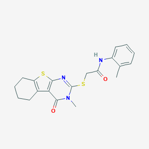 2-[(3-methyl-4-oxo-3,4,5,6,7,8-hexahydro[1]benzothieno[2,3-d]pyrimidin-2-yl)sulfanyl]-N-(2-methylphenyl)acetamide