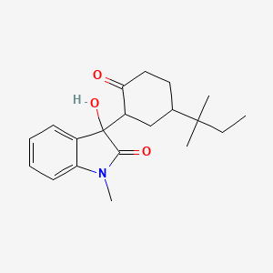 molecular formula C20H27NO3 B4189552 3-[5-(1,1-dimethylpropyl)-2-oxocyclohexyl]-3-hydroxy-1-methyl-1,3-dihydro-2H-indol-2-one 