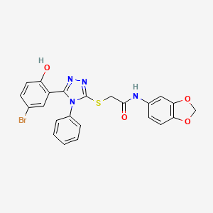 N-1,3-benzodioxol-5-yl-2-{[5-(5-bromo-2-hydroxyphenyl)-4-phenyl-4H-1,2,4-triazol-3-yl]thio}acetamide