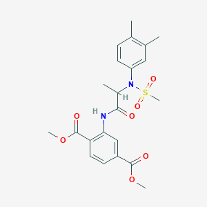 molecular formula C22H26N2O7S B4189561 dimethyl 2-{[N-(3,4-dimethylphenyl)-N-(methylsulfonyl)alanyl]amino}terephthalate 