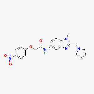 molecular formula C21H23N5O4 B4189584 N-[1-methyl-2-(1-pyrrolidinylmethyl)-1H-benzimidazol-5-yl]-2-(4-nitrophenoxy)acetamide 