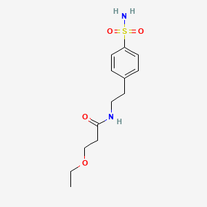 molecular formula C13H20N2O4S B4189585 N-{2-[4-(aminosulfonyl)phenyl]ethyl}-3-ethoxypropanamide 