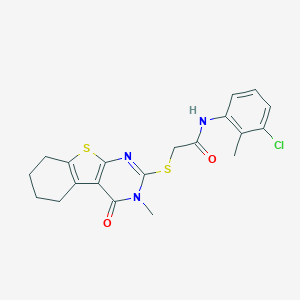 N-(3-chloro-2-methylphenyl)-2-[(3-methyl-4-oxo-5,6,7,8-tetrahydro-[1]benzothiolo[2,3-d]pyrimidin-2-yl)sulfanyl]acetamide