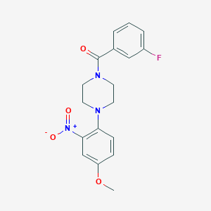 molecular formula C18H18FN3O4 B4189619 1-(3-fluorobenzoyl)-4-(4-methoxy-2-nitrophenyl)piperazine 