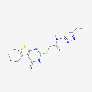 N-(5-ethyl-1,3,4-thiadiazol-2-yl)-2-[(3-methyl-4-oxo-3,4,5,6,7,8-hexahydro[1]benzothieno[2,3-d]pyrimidin-2-yl)sulfanyl]acetamide