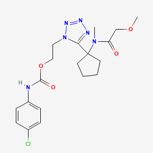 molecular formula C19H25ClN6O4 B4189622 2-(5-{1-[(methoxyacetyl)(methyl)amino]cyclopentyl}-1H-tetrazol-1-yl)ethyl (4-chlorophenyl)carbamate 
