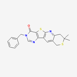 molecular formula C21H19N3OS2 B4189635 3-benzyl-8,8-dimethyl-7,10-dihydro-8H-thiopyrano[3'',4'':5',6']pyrido[3',2':4,5]thieno[3,2-d]pyrimidin-4(3H)-one 