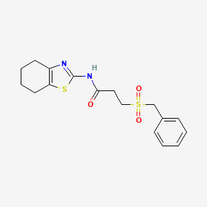 molecular formula C17H20N2O3S2 B4189641 3-(benzylsulfonyl)-N-(4,5,6,7-tetrahydro-1,3-benzothiazol-2-yl)propanamide 