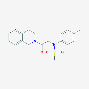 molecular formula C20H24N2O3S B4189648 N-[2-(3,4-dihydro-2(1H)-isoquinolinyl)-1-methyl-2-oxoethyl]-N-(4-methylphenyl)methanesulfonamide 